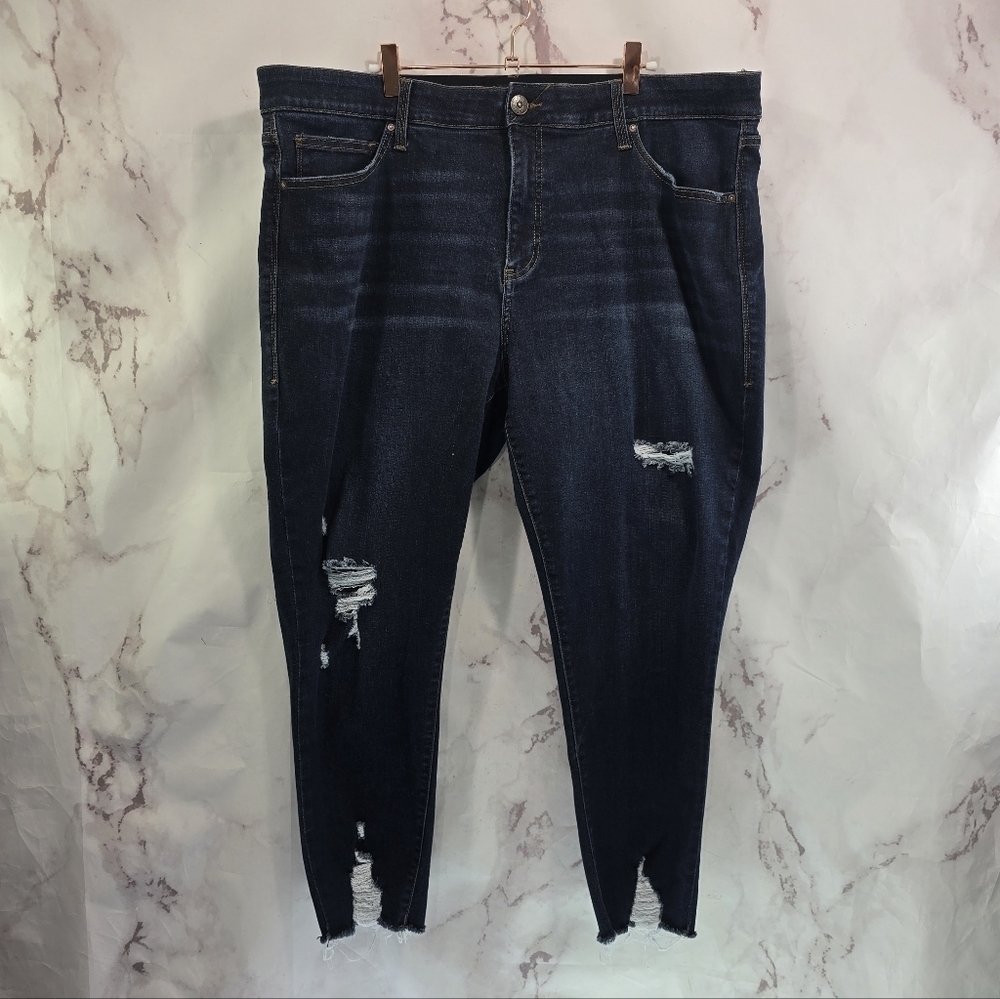 Lularoe Jeans Womens 42 Regular Denim Mid Rise Dark Wash Skinny Stretch Jegging